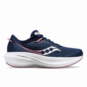 Women's Saucony Triumph 21 Running Shoes Navy / Purple | UAE S15907-Z13