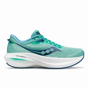 Women's Saucony Triumph 21 Running Shoes Mint / Navy | UAE S02176-C68