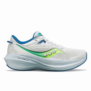 Women's Saucony Triumph 21 Running Shoes White / Mint | UAE S31547-M60