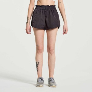 Women's Saucony Unwind Shorts Black | UAE S63849-G27