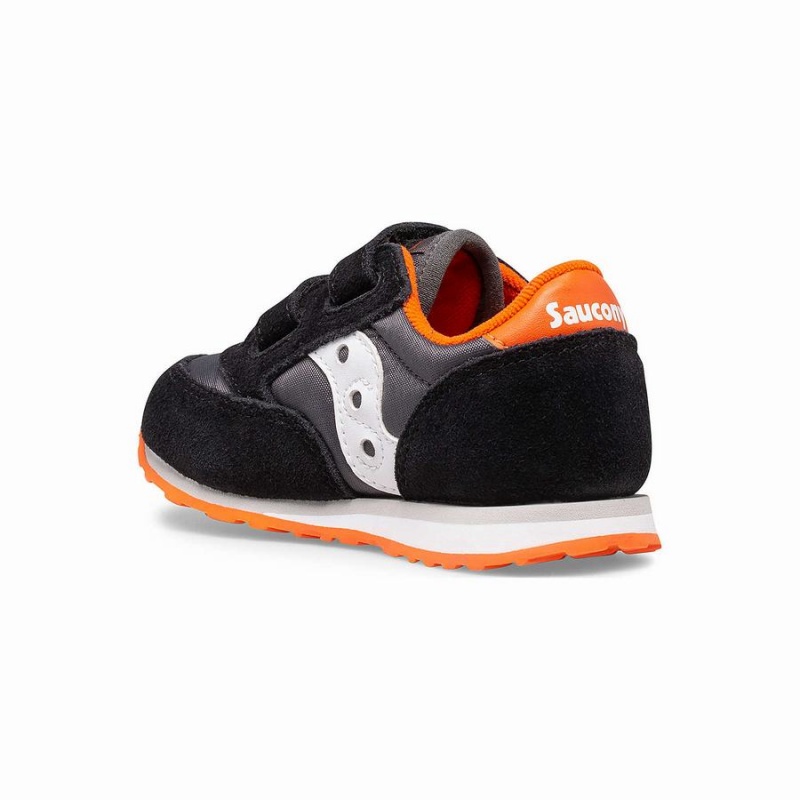 Kids' Saucony Baby Jazz Hook & Loop Sneakers Black / Grey / Orange | UAE S82641-F80