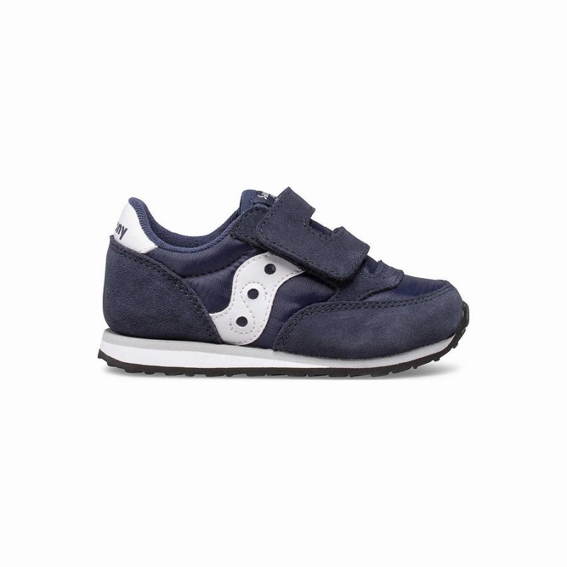 Kids\' Saucony Baby Jazz Hook & Loop Sneakers Navy / White | UAE S70329-G71