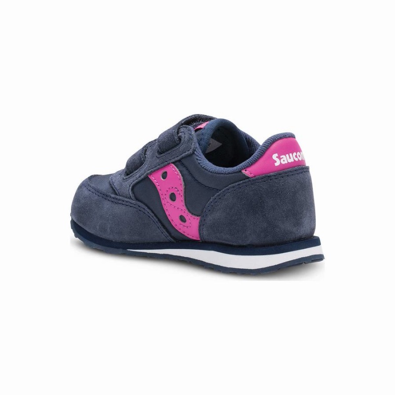 Kids' Saucony Baby Jazz Hook & Loop Sneakers Navy / Pink | UAE S73064-W46