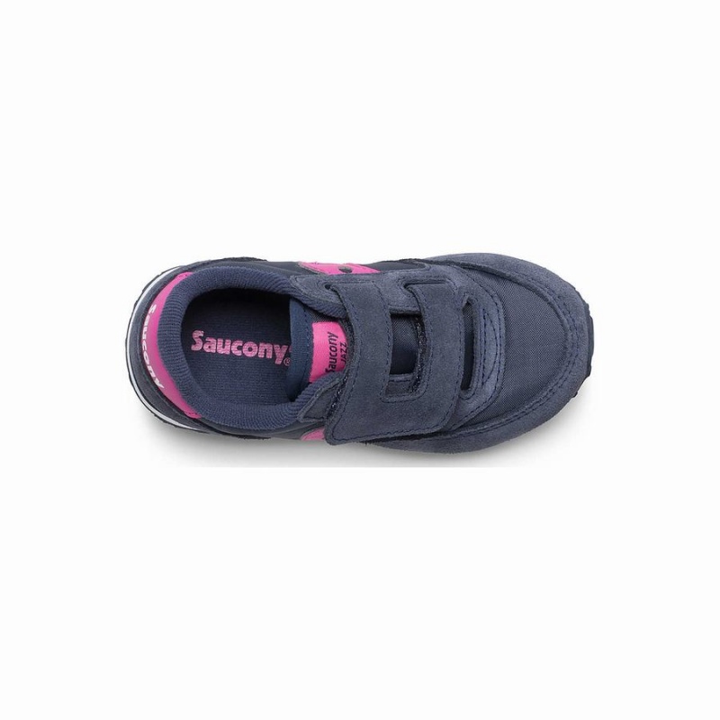 Kids' Saucony Baby Jazz Hook & Loop Sneakers Navy / Pink | UAE S73064-W46