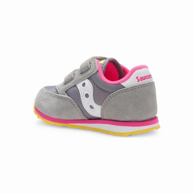 Kids' Saucony Baby Jazz Hook & Loop Sneakers Grey / Pink | UAE S73169-Y43