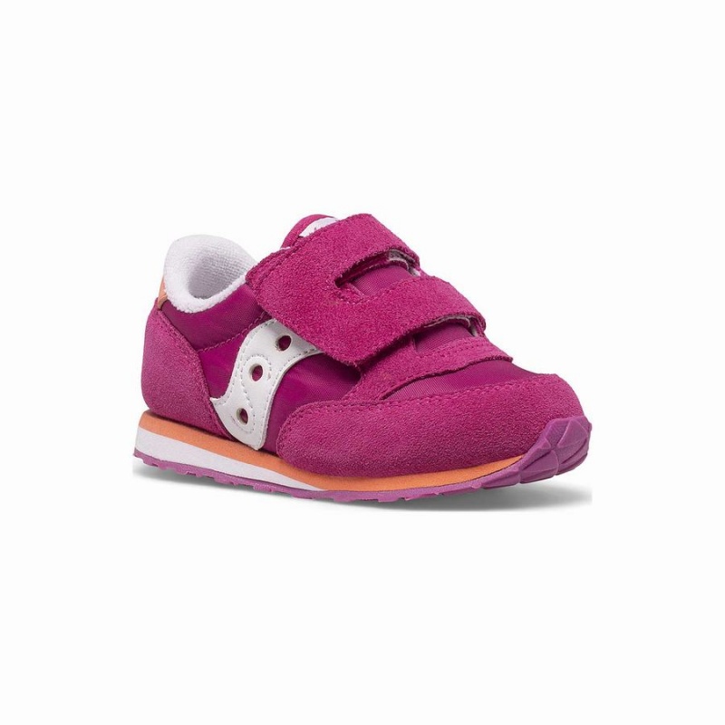 Kids' Saucony Baby Jazz Hook & Loop Sneakers Fuchsia / Coral / White | UAE S52176-U57