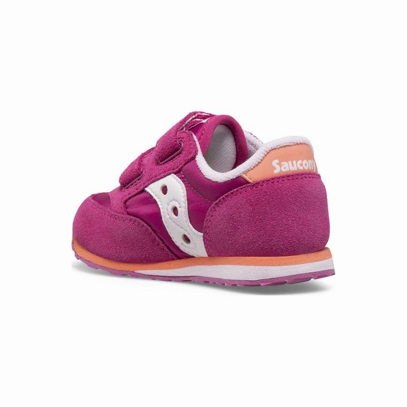 Kids' Saucony Baby Jazz Hook & Loop Sneakers Fuchsia / Coral / White | UAE S52176-U57