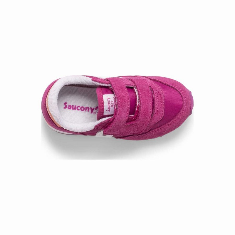 Kids' Saucony Baby Jazz Hook & Loop Sneakers Fuchsia / Coral / White | UAE S52176-U57