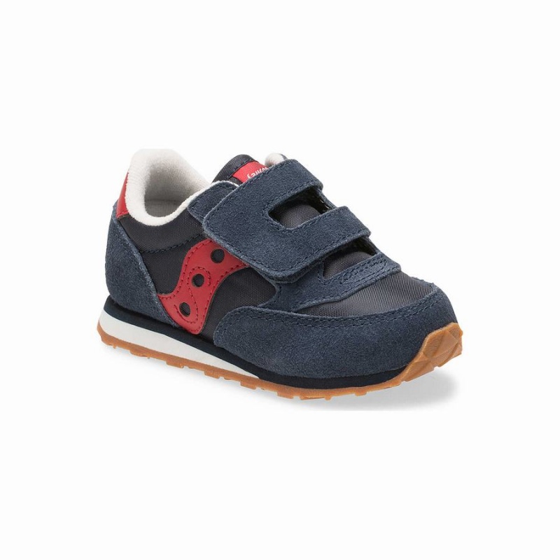 Kids' Saucony Baby Jazz Hook & Loop Sneakers Navy / Red | UAE S48695-P94