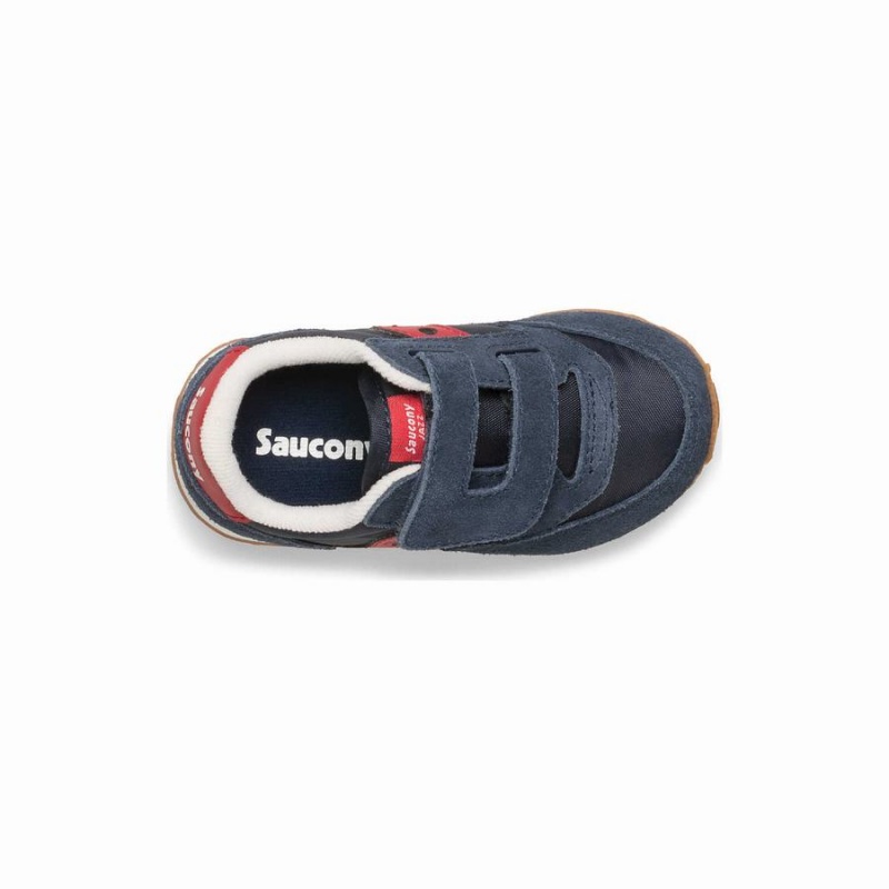 Kids' Saucony Baby Jazz Hook & Loop Sneakers Navy / Red | UAE S48695-P94