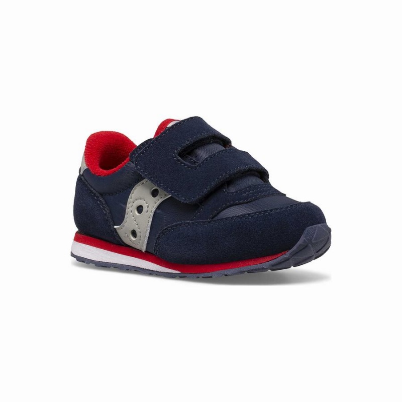 Kids' Saucony Baby Jazz Hook & Loop Sneakers Navy / Grey / Red | UAE S17536-X43