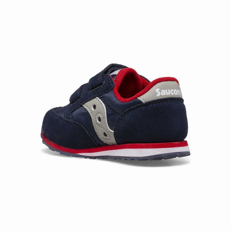 Kids' Saucony Baby Jazz Hook & Loop Sneakers Navy / Grey / Red | UAE S17536-X43