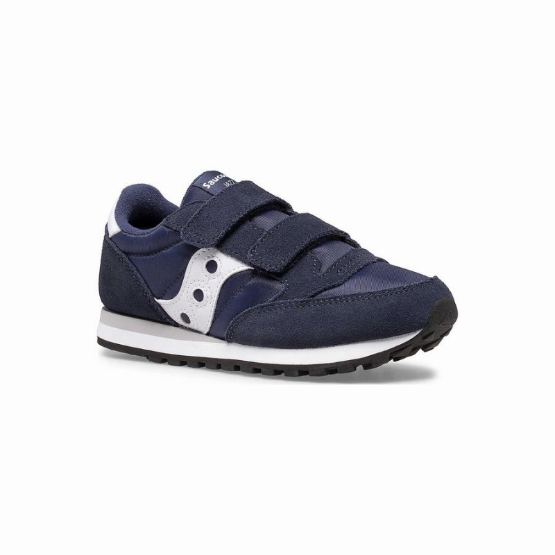 Kids' Saucony Jazz Double Hook & Loop Sneakers Navy / White | UAE S83720-S92