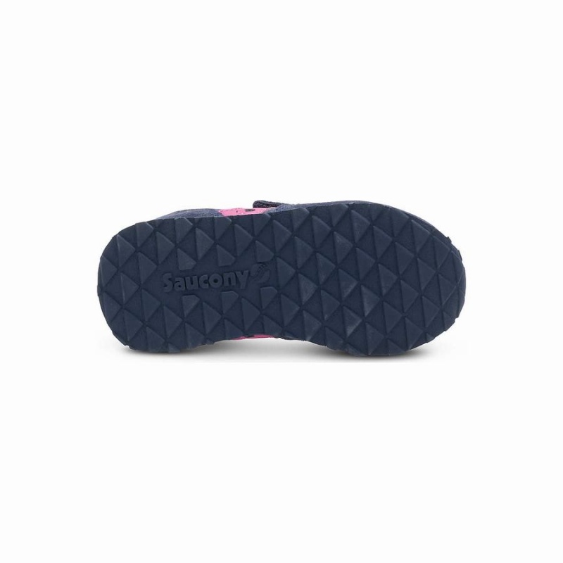 Kids' Saucony Jazz Hook & Loop Sneakers Navy / Pink | UAE S37184-N29