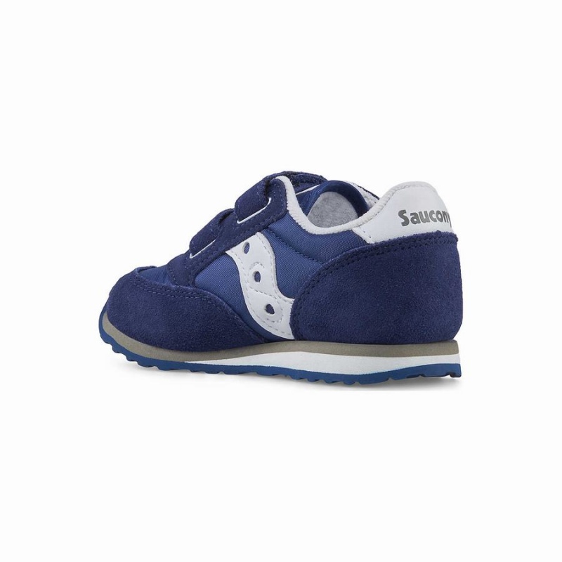 Kids' Saucony Jazz Hook & Loop Sneakers Navy / White | UAE S05839-A61