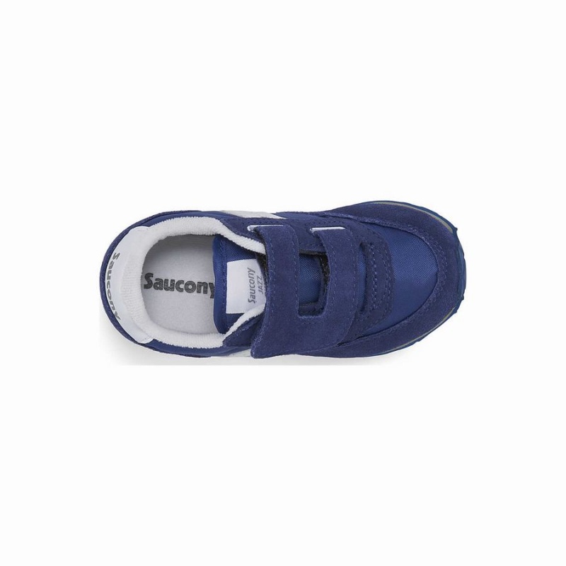 Kids' Saucony Jazz Hook & Loop Sneakers Navy / White | UAE S05839-A61