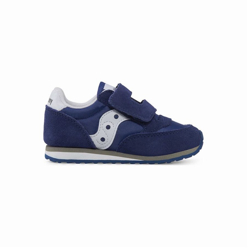 Kids\' Saucony Jazz Hook & Loop Sneakers Navy / White | UAE S05839-A61