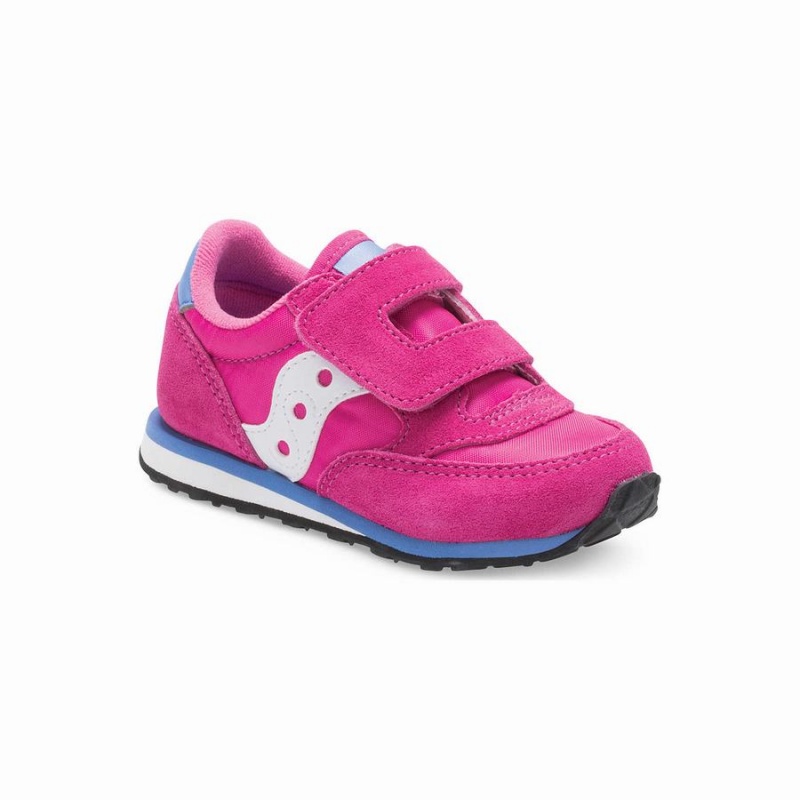 Kids' Saucony Jazz Hook & Loop Sneakers Pink | UAE S70615-S01