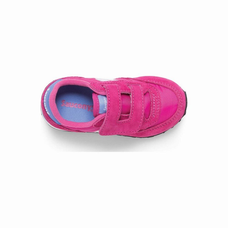 Kids' Saucony Jazz Hook & Loop Sneakers Pink | UAE S70615-S01