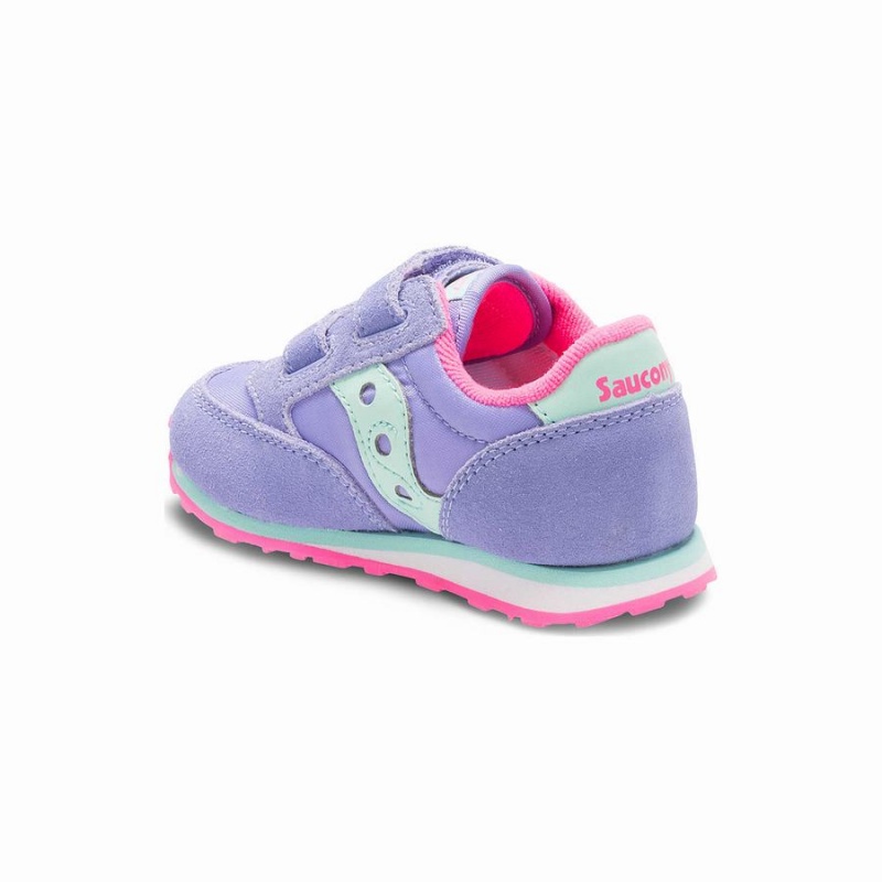 Kids' Saucony Jazz Hook & Loop Sneakers Purple | UAE S18562-V17