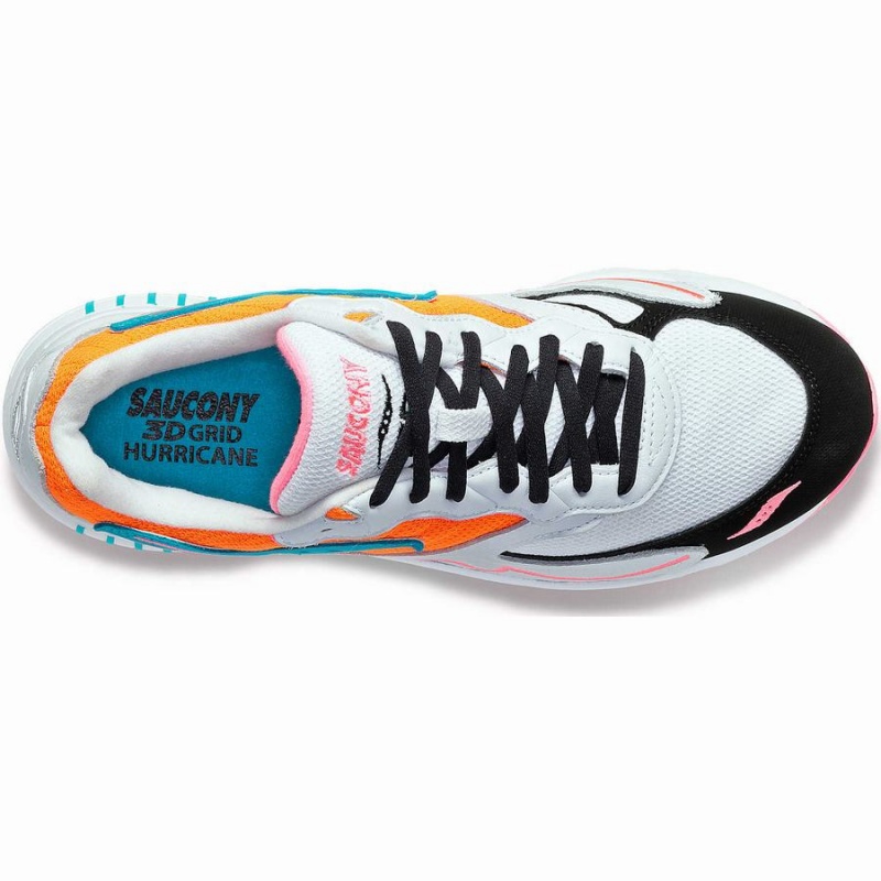 Men's Saucony 3D Grid Hurricane Sneakers White / Orange | UAE S03149-L96