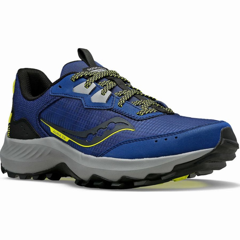 Men's Saucony Aura TR Trail Running Shoes Indigo / Black | UAE S62348-J95