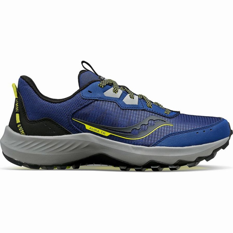 Men\'s Saucony Aura TR Trail Running Shoes Indigo / Black | UAE S62348-J95