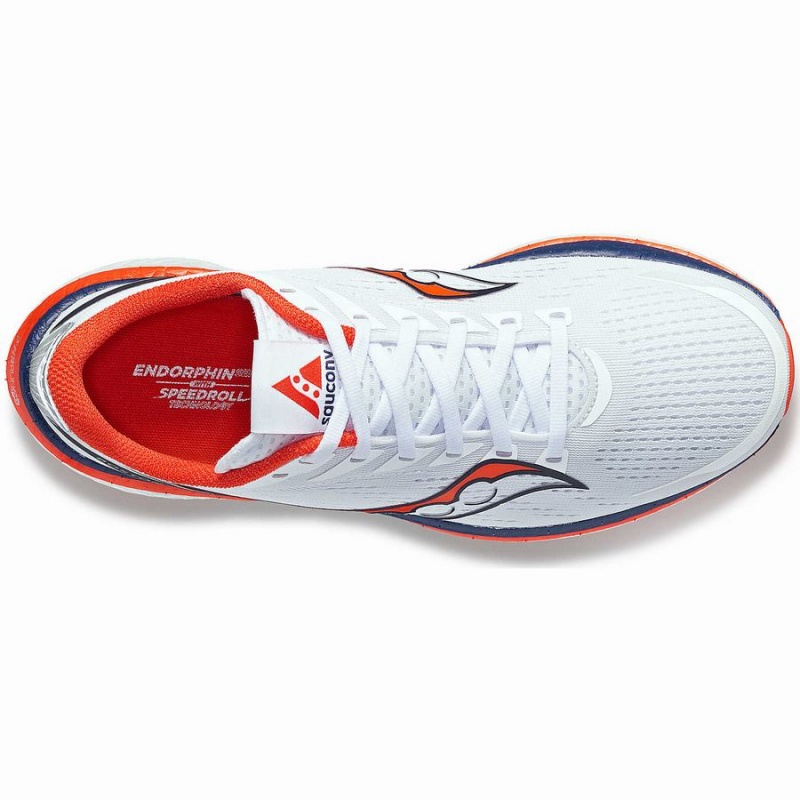 Men's Saucony Boston Endorphin Speed 3 Running Shoes White / Navy | UAE S38561-A76