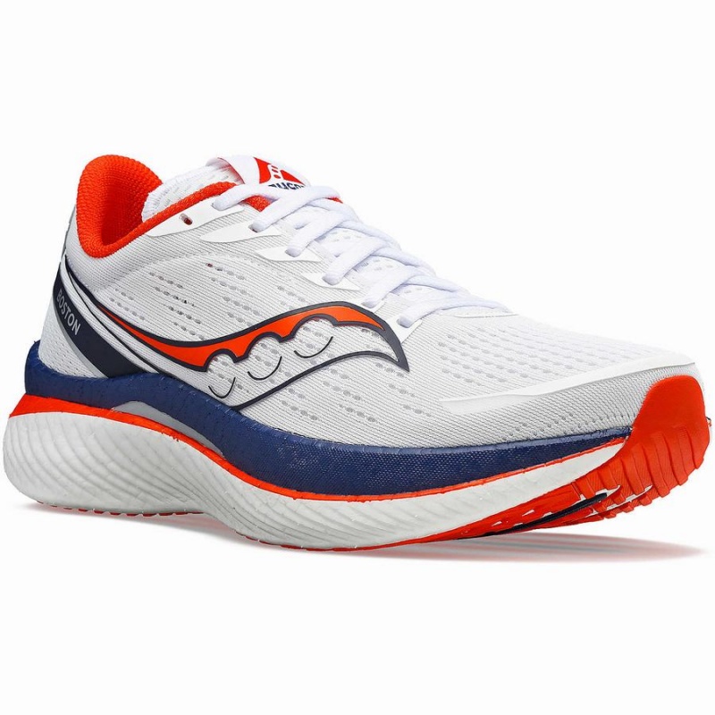 Men's Saucony Boston Endorphin Speed 3 Running Shoes White / Navy | UAE S38561-A76