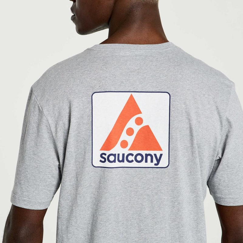 Men's Saucony Boston Rested T Shirts Grey | UAE S17283-Y35