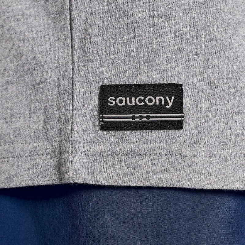 Men's Saucony Boston Rested T Shirts Grey | UAE S17283-Y35