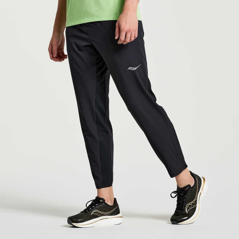 Men's Saucony Boston Woven Pants Black | UAE S19475-F79