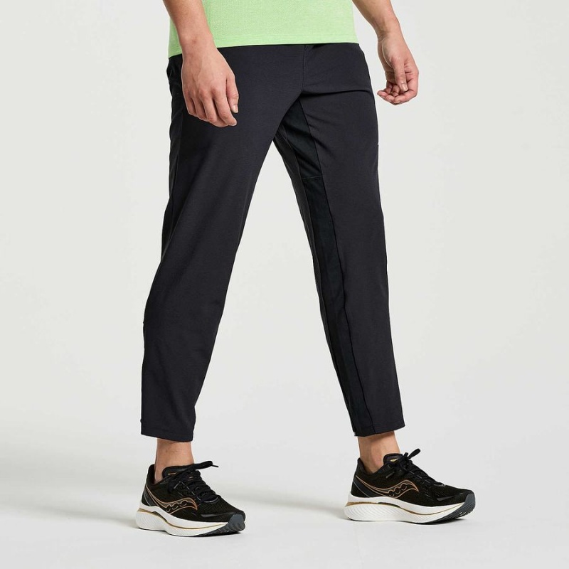 Men's Saucony Boston Woven Pants Black | UAE S19475-F79