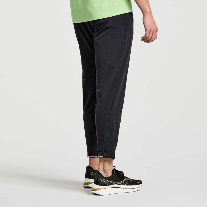 Men's Saucony Boston Woven Pants Black | UAE S19475-F79