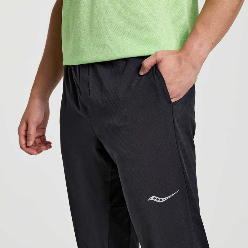 Men's Saucony Boston Woven Pants Black | UAE S19475-F79