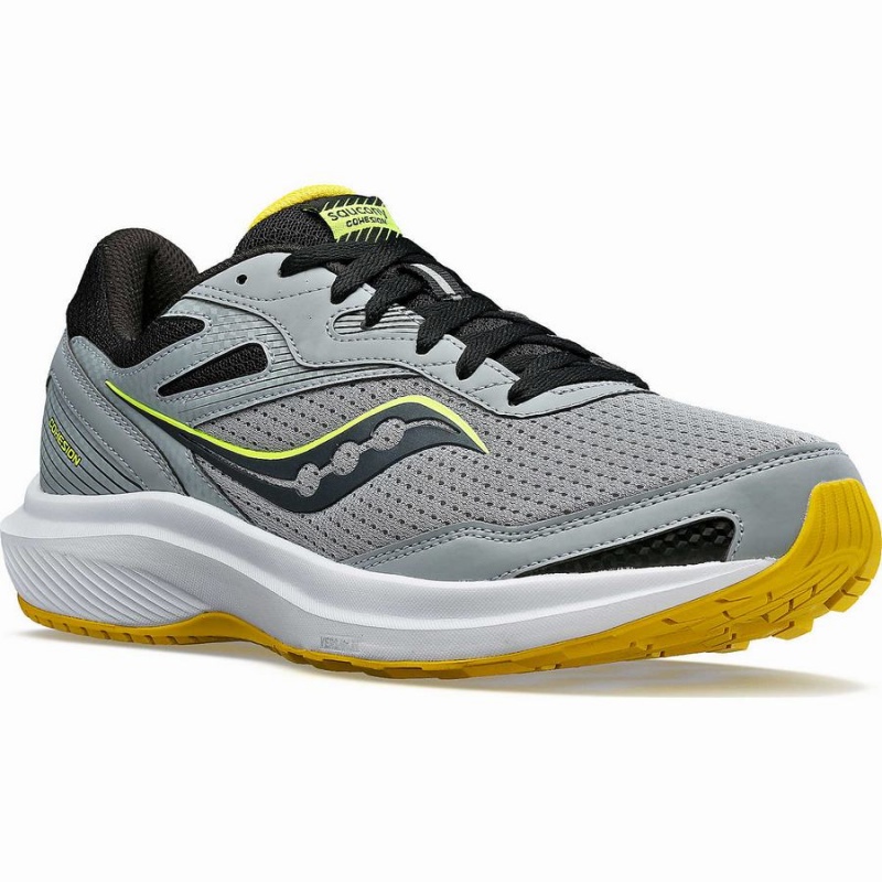 Men's Saucony Cohesion 16 Running Shoes Grey / Yellow | UAE S09164-K41