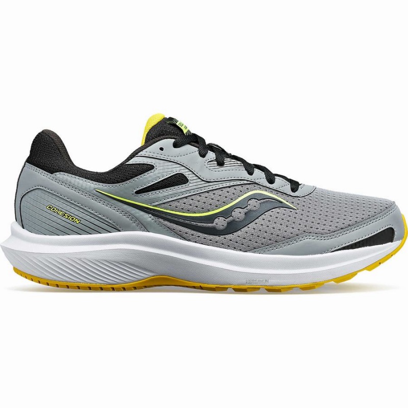 Men\'s Saucony Cohesion 16 Running Shoes Grey / Yellow | UAE S09164-K41