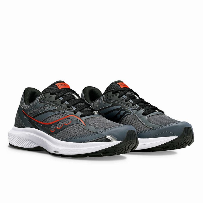 Men's Saucony Cohesion 17 Wide Running Shoes Grey / Black | UAE S25149-J45