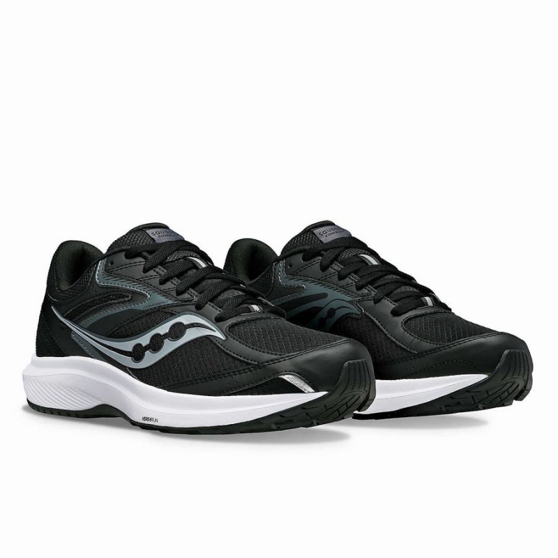 Men's Saucony Cohesion 17 Wide Running Shoes Black / White | UAE S08795-K06