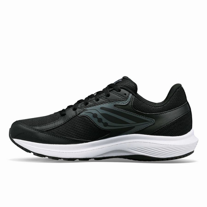 Men's Saucony Cohesion 17 Wide Running Shoes Black / White | UAE S08795-K06