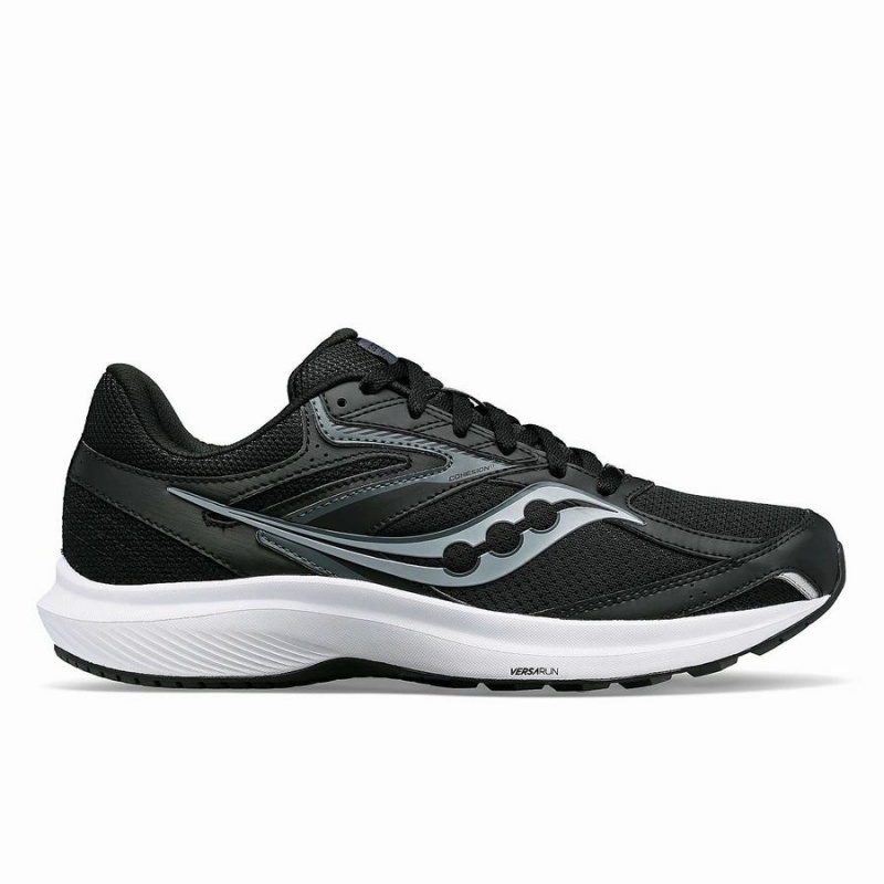 Men\'s Saucony Cohesion 17 Wide Running Shoes Black / White | UAE S08795-K06