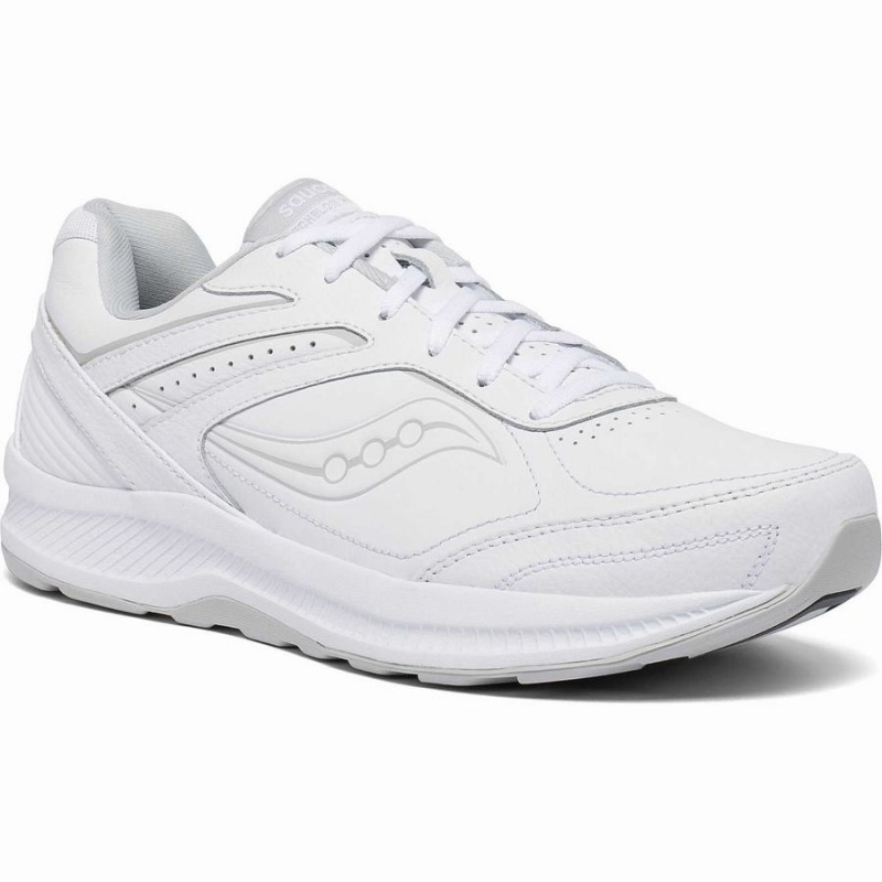 Men's Saucony Echelon Walker 3 Wide Walking Shoes White | UAE S86450-S96