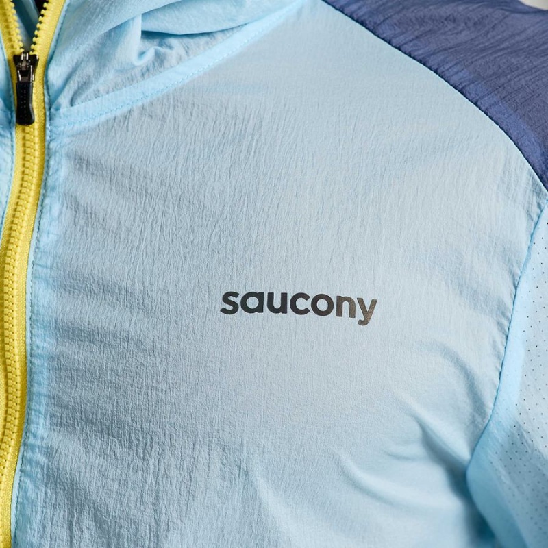 Men's Saucony Elevate Packaway Jackets Blue | UAE S78321-L23