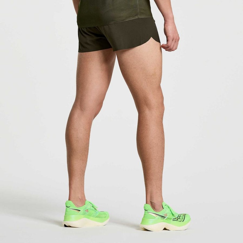 Men's Saucony Elite Split Shorts Umbra | UAE S67542-X68