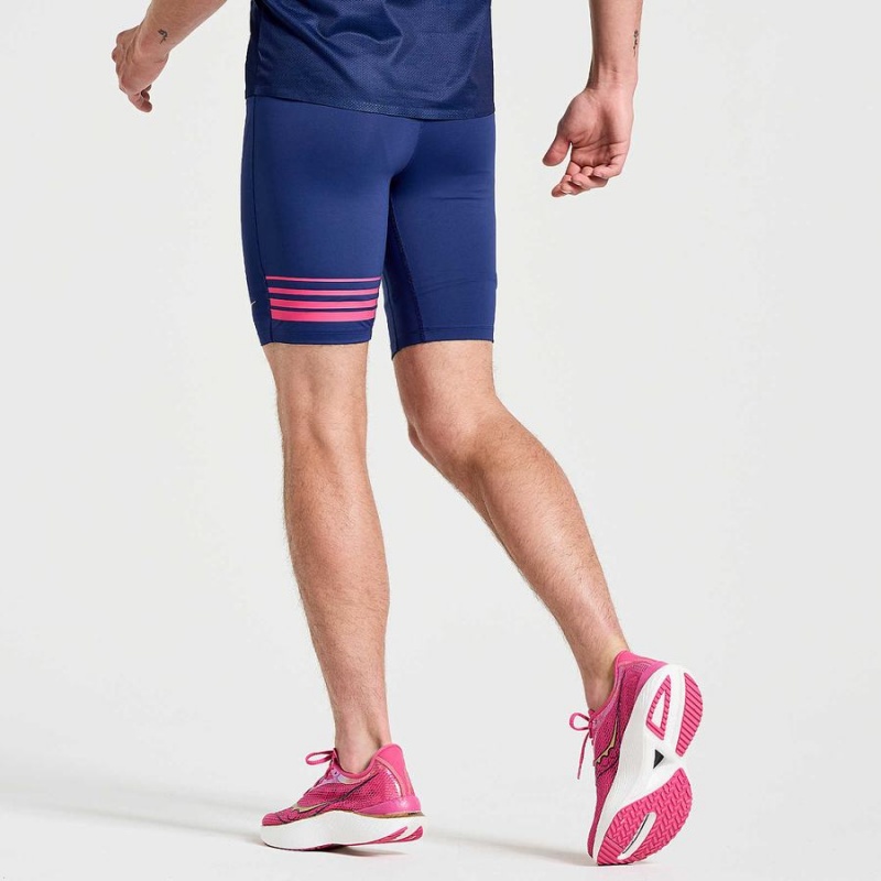 Men's Saucony Elite Tight Shorts Navy | UAE S71904-Y04