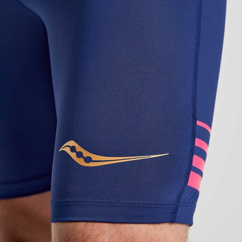 Men's Saucony Elite Tight Shorts Navy | UAE S71904-Y04