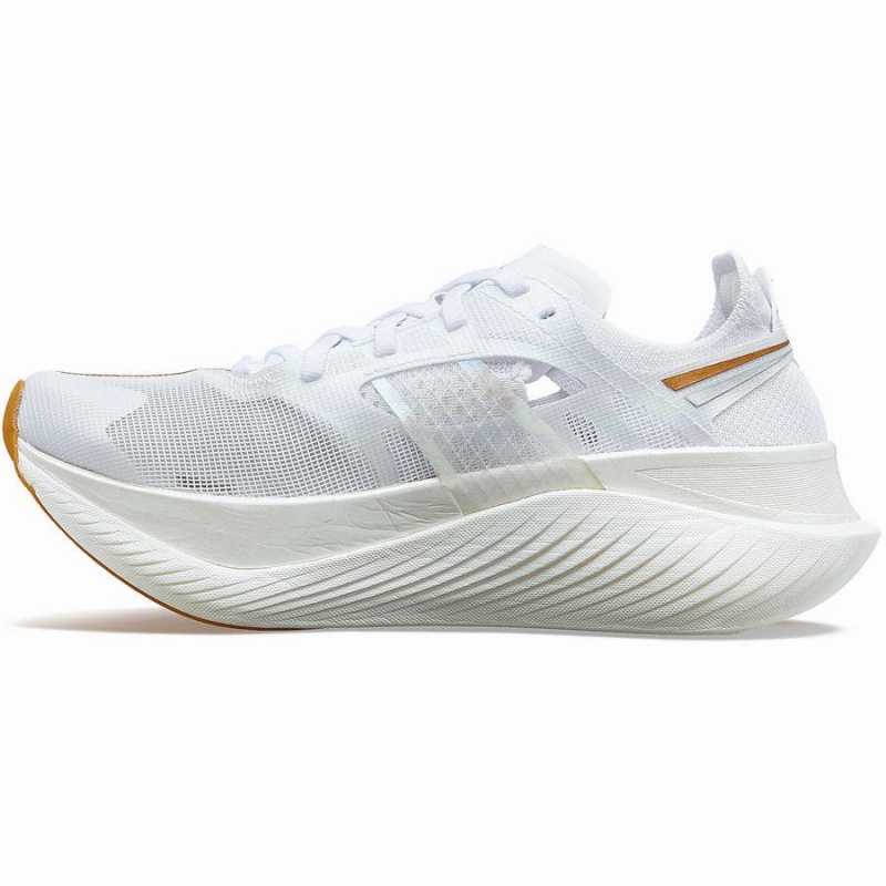 Men's Saucony Endorphin Elite Running Shoes White / Gold | UAE S12397-K42