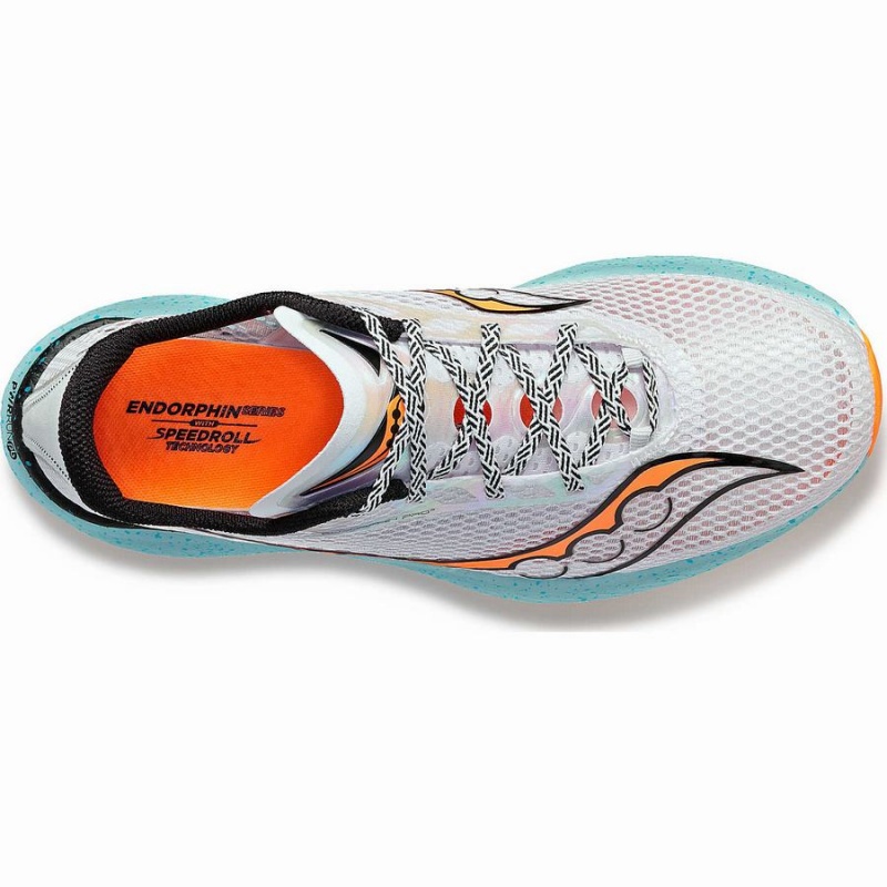 Men's Saucony Endorphin Pro 3 Running Shoes Grey / Orange | UAE S09174-Q04