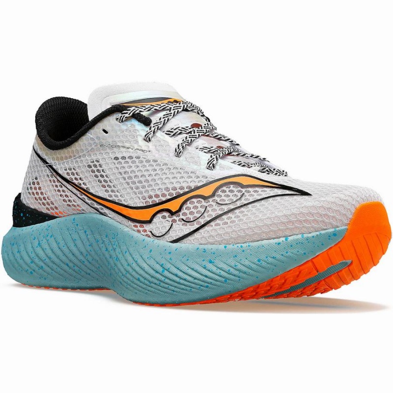 Men's Saucony Endorphin Pro 3 Running Shoes Grey / Orange | UAE S09174-Q04