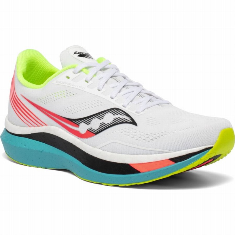 Men's Saucony Endorphin Pro Running Shoes White | UAE S21753-R84